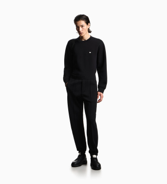 Emporio Armani Black double knit sweatshirt