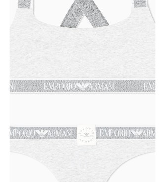 Emporio Armani Completo intimo grigio con logo iconico