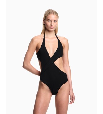 Emporio Armani Costume da bagno nero testurizzato