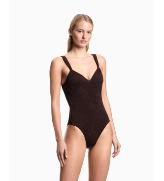 Emporio Armani Costume da bagno marrone Monstera