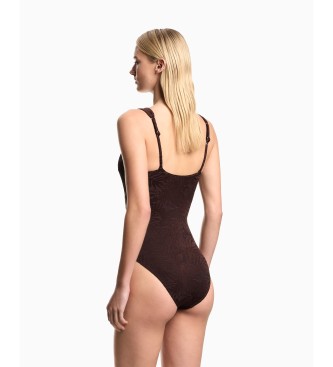 Emporio Armani Costume da bagno marrone Monstera
