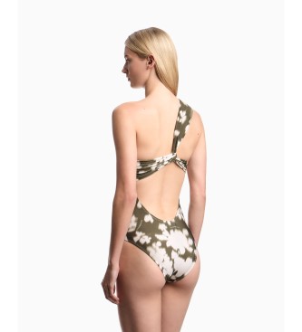 Emporio Armani Kostium k?pielowy Hazy Floral zielony