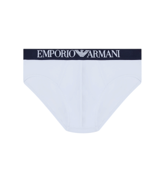 Emporio Armani Conjunto 2 Calcinhas de costura branco, azul marinho
