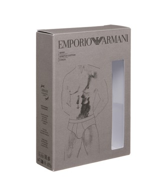 Emporio Armani Conjunto 2 Calcinhas de costura branco, azul marinho