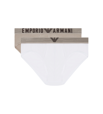 Emporio Armani Set 2 Briefs Eco blanc, taupe