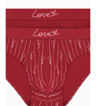 Emporio Armani Set of 2 red San Valentine briefs