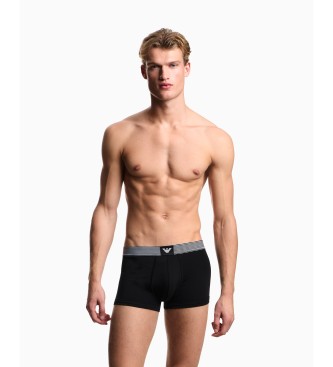 Emporio Armani Set med 2 boxerkalsonger i ekologisk trikå med grå, svart logotypetikett