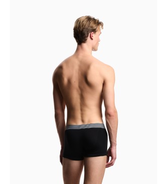 Emporio Armani Set med 2 boxerkalsonger i ekologisk trikå med grå, svart logotypetikett