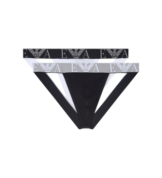 Emporio Armani Conjunto 2 Cuecas Bold Monogram preto, branco