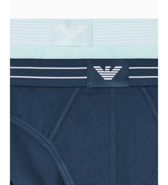 Emporio Armani 2er-Set Logolabel-Slips blau, t�rkis