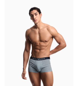 Emporio Armani Set van 2 gebreide boxershorts met mix van blauwe prints