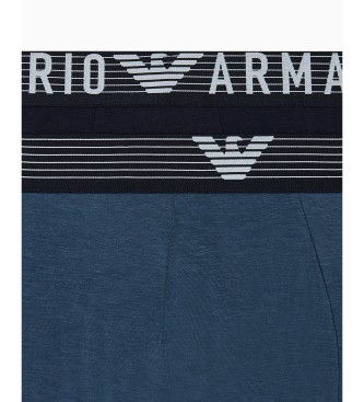 Emporio Armani Set van 2 boxershorts van zacht aanvoelend viscose blauw