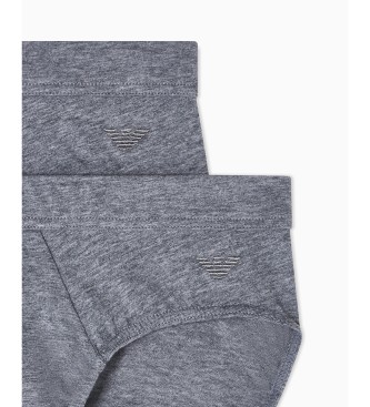 Emporio Armani Satz 2 Pima-Slips grau