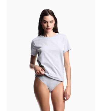 Emporio Armani Set 2 braguitas brasileñas de punto orgánico con banda con logotipo Iconic gris