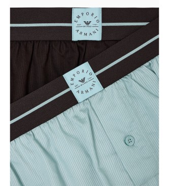 Emporio Armani Set 2 Logo Label Boxer shorts marron, bleu