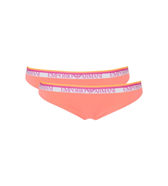 Emporio Armani Lot de 2 culottes brsiliennes Bandeau orange