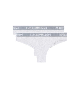 Emporio Armani Set di 2 mutandine brasiliane, grigie