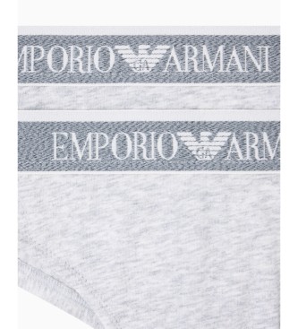 Emporio Armani Set di 2 mutandine brasiliane, grigie
