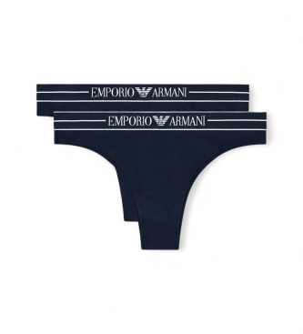 Emporio Armani S�t med 2 navyfarvede g-strenge