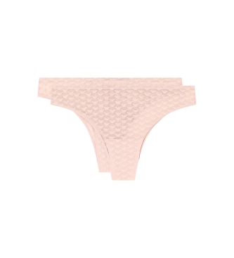 Emporio Armani Set di 2 perizomi rosa con motivo Eagle