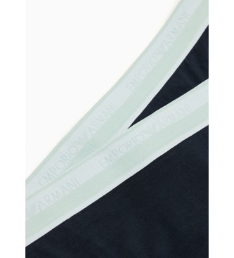 Emporio Armani Conjunto de 2 cuecas Logoband Brazilian em azul marinho
