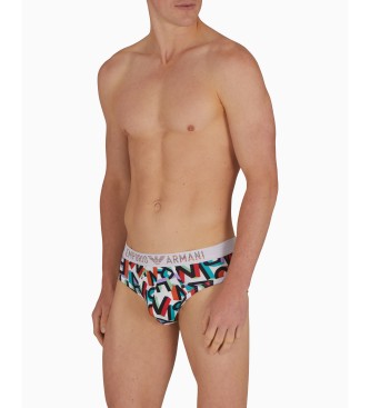 Emporio Armani Set di 2 slip con logo arcobaleno multicolore