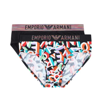 Emporio Armani Pack of two multicoloured rainbow logo briefs