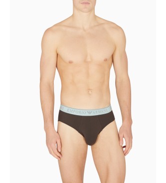 Emporio Armani Ensemble 2 slips simples marron, bleu