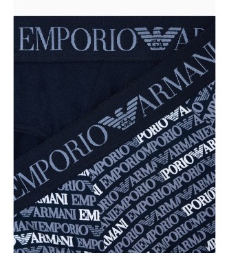 Emporio Armani Set di 2 slip, stampe miste, blu navy
