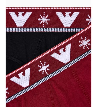 Emporio Armani Set 2 Slips Holidays rosso, nero