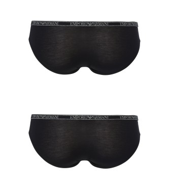 Emporio Armani Set di 2 mutandine nere Essential Studs