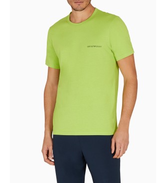 Emporio Armani Lot de 2 T-shirts col rond marine, vert