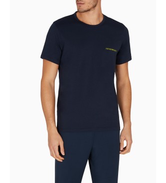 Emporio Armani Lot de 2 T-shirts col rond marine, vert