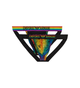 Emporio Armani Confezione da 2 sospensori arcobaleno neri