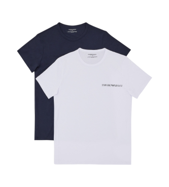 Emporio Armani Lot de 2 t-shirts Core Logoband blanc, marine