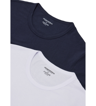 Emporio Armani Lot de 2 t-shirts Core Logoband blanc, marine