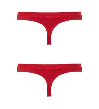 Emporio Armani Set di 2 perizomi rossi in microfibra iconici
