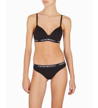 Emporio Armani Set di 2 perizomi neri Essential Cotton