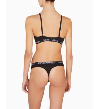 Emporio Armani Set di 2 perizomi neri Essential Cotton