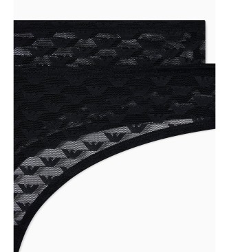 Emporio Armani Set di 2 perizomi neri trasparenti