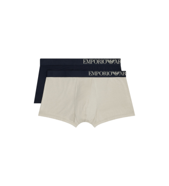 Emporio Armani Set di 2 boxer Soft touch grigi e blu scuro