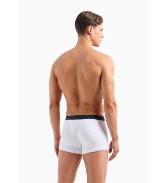 Emporio Armani PACK DI DUE BOXER IN COTONE A COSTE CON BANDA LOGATA bianco, blu navy