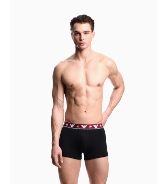 Emporio Armani Set di 3 boxer festivi neri, rossi