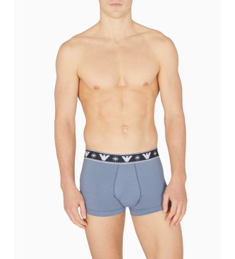 Emporio Armani Set di 3 boxer per le feste blu navy e blu