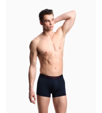 Emporio Armani Set di 2 boxer in maglia mista blu navy