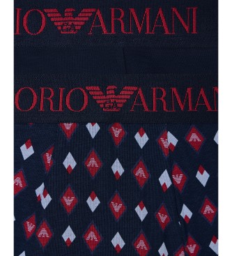 Emporio Armani Set di 2 boxer in maglia mista blu navy