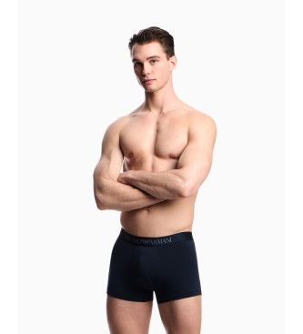 Emporio Armani Set di 2 boxer in maglia mista blu navy
