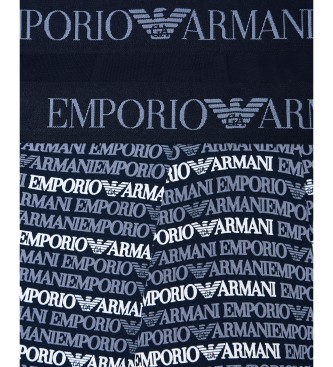 Emporio Armani Set di 2 boxer in maglia mista blu navy
