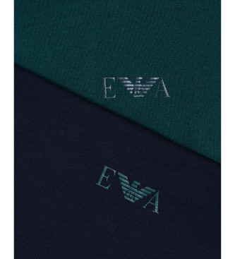 Emporio Armani Lot de 2 T-shirts Homie avec logo monogramme surlign vert, marine