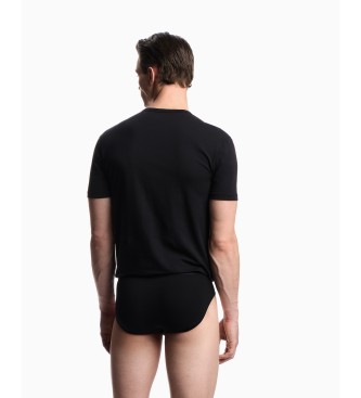 Emporio Armani Lot de 2 T-shirts Homie avec logo monogramme surlign en noir